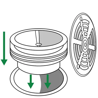 Step 2: Drop in the Green Drain