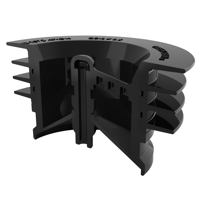 Cross-section of the Green Drain one-way silicone valve showing internal mechanism