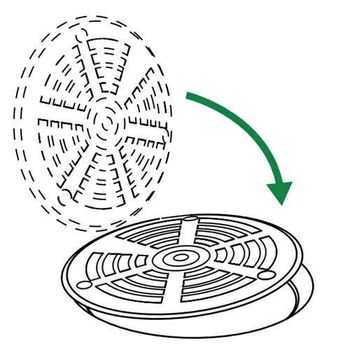 Replacing the drain grate on top of the installed Green Drain