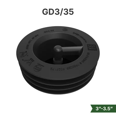 Green Drain GD3/35 waterless trap seal with extended gasket for 3 to 3.5 inch drains