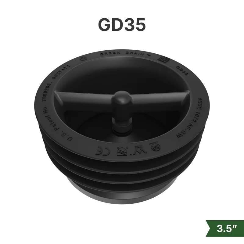 Green Drain GD35 waterless trap seal for 3.5-inch kitchen floor drains