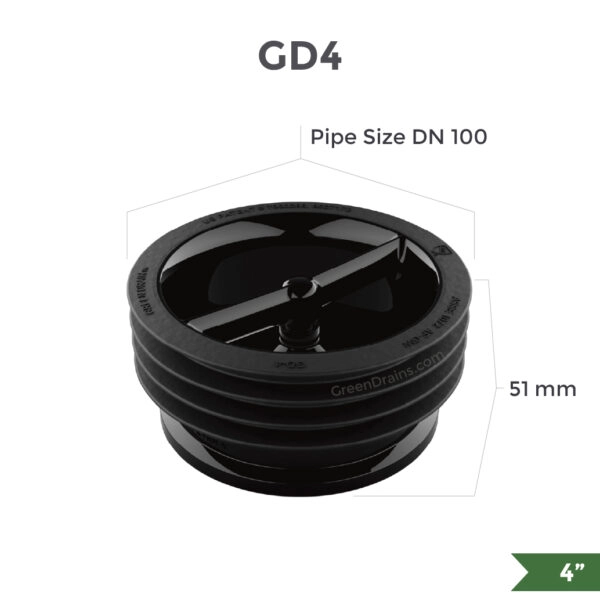 Green Drain GD4 waterless trap seal for 4-inch floor drains